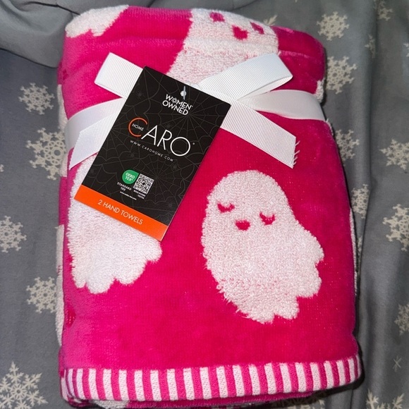 Other - Caro Pink ghost 2 reversible hand Towels 2025 👻👻